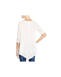 Aqua | Beige Mini Thermal Chiffon Hem Tunic | Lyst
