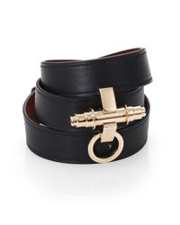 Givenchy | Black Obsedia Three-row Leather Wrap Bracelet | Lyst