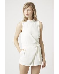 white high neck playsuit