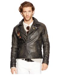 polo leather biker jacket
