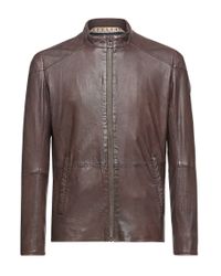 BOSS Orange Leather Hip-length Jacket In Sheepskin: 'jermon' in Dark Brown ( Brown) for Men - Lyst