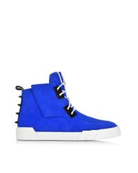 Giuseppe Zanotti - Blue Suede High Top Sneaker for Men - Lyst