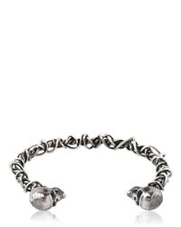 Emanuele Bicocchi | Metallic Woven Sterling Silver Skull Bracelet for Men | Lyst