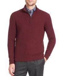 Eidos | Red Half-zip Wool & Cashmere Sweater for Men | Lyst