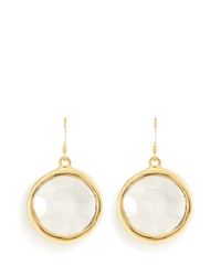 Kenneth Jay Lane | Metallic Brass Ring Crystal Drop Earrings | Lyst