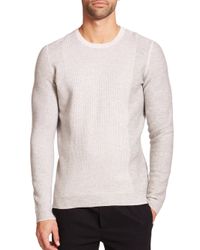VINCE | White Contrast-stripe Wool & Cashmere Sweater for Men | Lyst