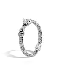 John Hardy | Blue Legends Macan 9mm Station Bracelet In Silver With Diamonds | Lyst