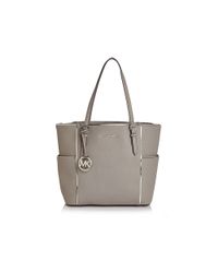 MICHAEL Michael Kors | White Jet Set Signature Specchio Trim Tote | Lyst