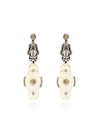 Bochic | Metallic Carved Mammoth and Diamond Earrings in White | Lyst