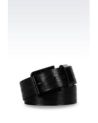 Emporio Armani | Black Calfskin Belt for Men | Lyst