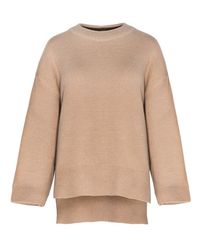 Pixie Market - Brown Tan Mock Neck Oversize Sweater - Lyst