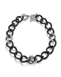 John Hardy | Black Dragon Station Necklace On Large Chain Link | Lyst