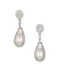Majorica | Metallic 16mm White Teardrop Pearl & Sterling Silver Earrings | Lyst