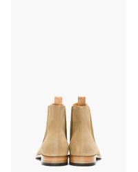 saint laurent tan suede chelsea boots