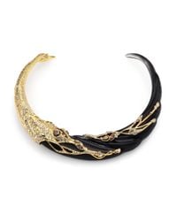 Alexis Bittar | Metallic Imperial Lucite & Crystal Swan Collar Necklace/Black | Lyst