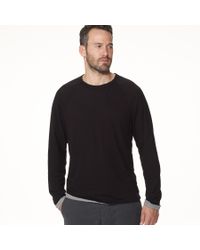 James Perse Black Doubled Raglan Crew for men