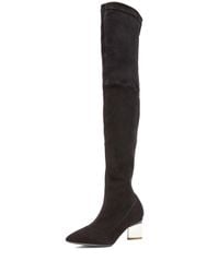 Nicholas Kirkwood | Black Suede Platino Over The Knee Boot | Lyst