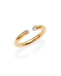 Elizabeth and James | Metallic Obi White Topaz Ring | Lyst