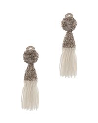 Oscar de la Renta | Metallic Short Silk Tassel Earrings | Lyst