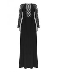 Temperley London | Black Long Trixie Lattice Cape Dress | Lyst