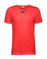BOSS Orange Red 'toulouse' | Cotton V-neck T-shirt for men