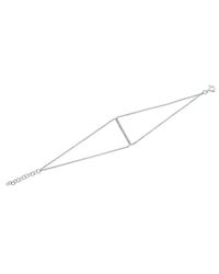 Anne Sisteron - Metallic 14kt White Gold Diamond Thin Bar Double Chain Bracelet - Lyst