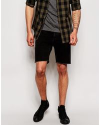 Jack & jones Acid Wash Cut Off Denim Shorts in Black for Men | Lyst