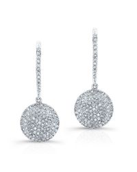 Anne Sisteron - Metallic 14kt White Gold All Diamond Disc Earrings - Lyst