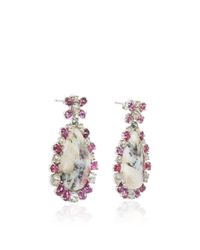 Nina Runsdorf | Multicolor Tourmaline And Ruby Oval Earrings | Lyst