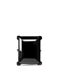 Kenneth Jay Lane Rectangular Jet Black Stone Ring