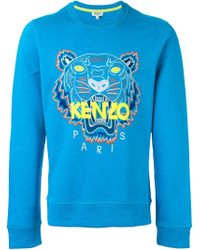 KENZO Cotton 'tiger' Sweatshirt in Blue for Men | Lyst