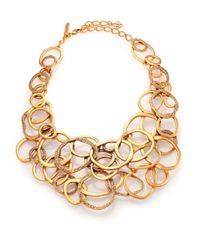 Oscar de la Renta | Metallic Circle Cluster Bib Necklace | Lyst