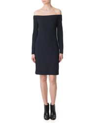 Tibi Black Viscose Crepe Off-the-shoulder Dress