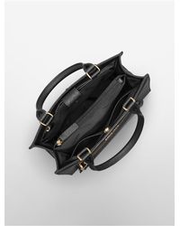 leather calvin klein saffiano tote bag