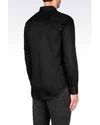 Emporio Armani | Black Shirt In Chintzed Cotton Satin for Men | Lyst