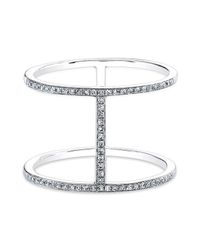 Anne Sisteron - 14kt White Gold Diamond H Trois Ring - Lyst