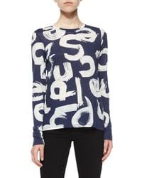 Proenza Schouler | Blue Scibble Letter Print T-Shirt | Lyst