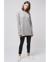 TOPSHOP Gray Clean Pleat Sweatshirt