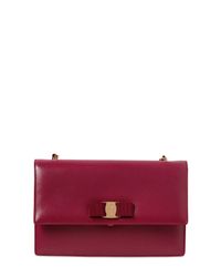 Ferragamo | Red Large Ginny Saffiano Leather Bag | Lyst