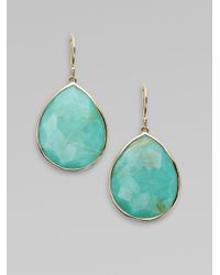 Ippolita | Blue Rock Candy Gelato Turquoise, Rutilated Quartz & 18k Yellow Gold Large Doublet Teardrop Earrings | Lyst