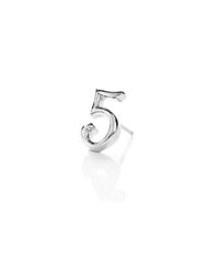 Lulu Frost - Metallic Code Number Sterling Silver #5 Earring - Lyst