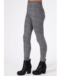 dogtooth skinny trousers womens