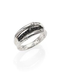 John Hardy | Bamboo Black Sapphire & Sterling Silver Three-Row Ring | Lyst