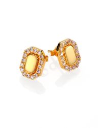 Elizabeth and James | Metallic Torrens Pave White Topaz Earrings | Lyst