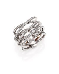 Michael Kors | Metallic Brilliance Statement Pave Crisscross Ring/silvertone | Lyst