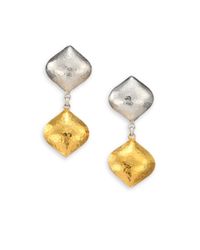 Gurhan | Metallic Clove 24k Yellow Gold & Sterling Silver Cielo Double-drop Earrings | Lyst