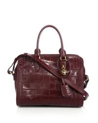 Alexander McQueen | Purple Padlock Small Crocodile-embossed Satchel | Lyst