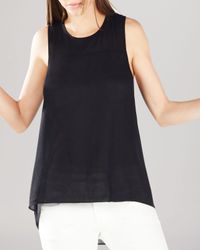 BCBGMAXAZRIA | Black Jenina Draped Racerback Top | Lyst