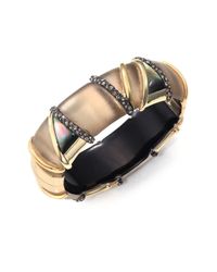 Alexis Bittar | Gray Pop Surrealist Lucite, Black Mother-of-pearl & Crystal Bangle Bracelet/gold | Lyst