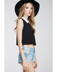 peter pan collar crop top